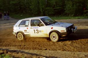 Wayne Prochaska / Annette Prochaska take an uphill sweeper at the crossroads in their VW Golf.