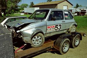 The Brett Corneliusen / Brenda Lewis VW GTI was an early DNF.