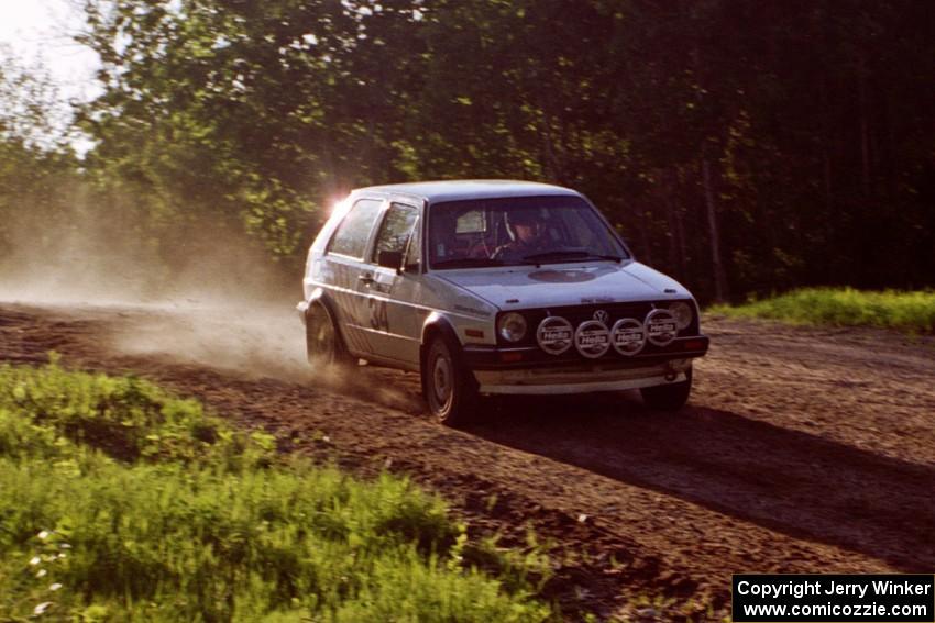 Doug Davenport / Al Kintigh get their VW Golf light at the crossroads crest.