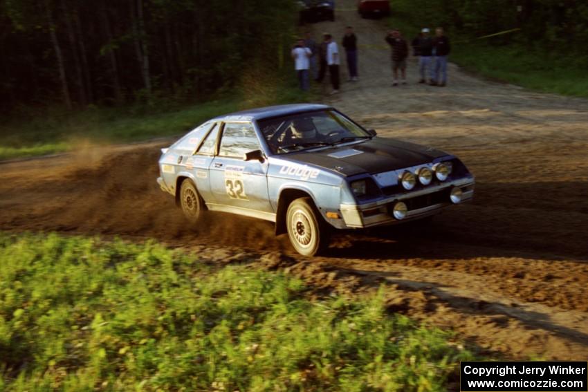 Brian Scott / David Watts drift through an uphill sweeper at the crossroads in their Dodge Shelby Charger.