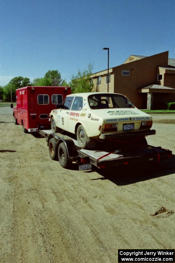 The Mike Winker / Doug Dill SAAB 99 finished the rally and are on their way back home.