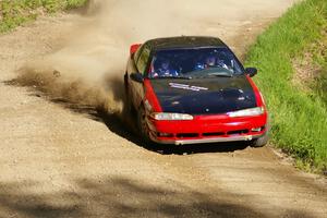 Steve Gingras / Nick Johannes at a fast sweeper on SS1 in their Mitsubishi Eclipse.