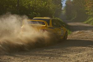 Al Kintigh / Heidi Meyers Subaru Impreza at speed through a 90-left on SS2.