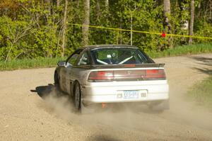 Dan Moore / John Hopponen pull their Eagle Talon off the road on SS2.