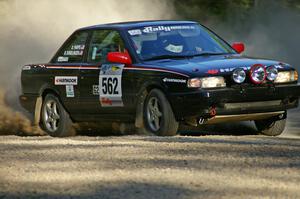 Brian Dondlinger / Dave Parps set up for a hairpin left on SS3 in their Nissan Sentra SE-R.