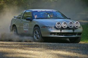 Kyle Sarasin / Stuart Sarasin set up for a hairpin left on SS3 in their Mitsubishi Eclipse.