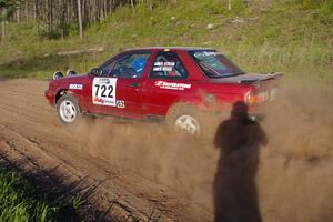 Robert Stroik / Ross Wegge drift out of a 90-left on SS4 in their Nissan Sentra SE-R.