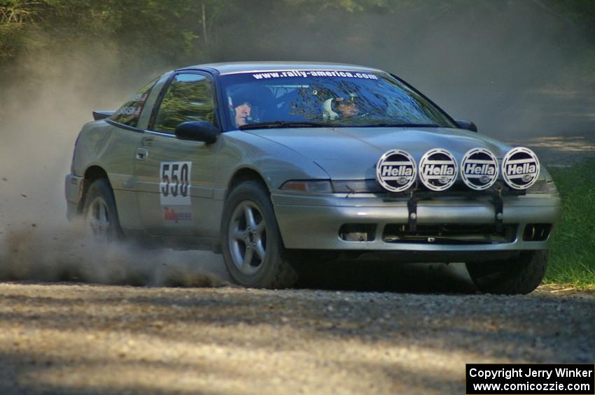 Kyle Sarasin / Stuart Sarasin set up for a hairpin left on SS3 in their Mitsubishi Eclipse.