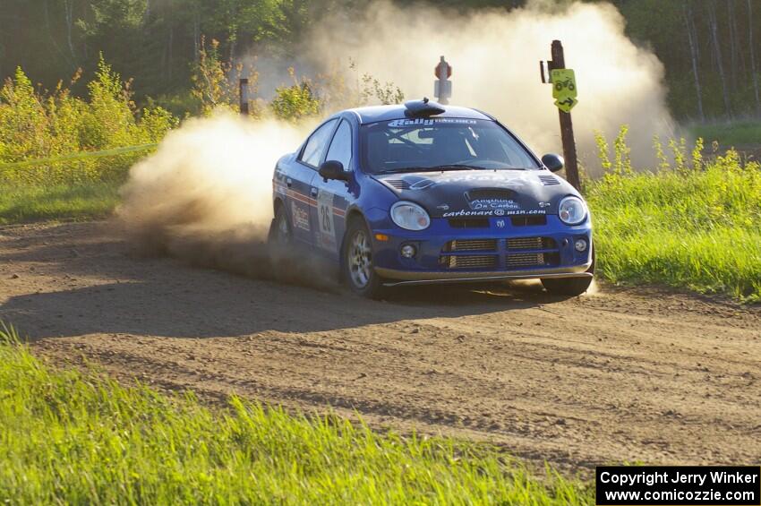 Cary Kendall / Scott Friberg Dodge SRT-4 comes off Kabekona onto Parkway Forest Road on SS4.