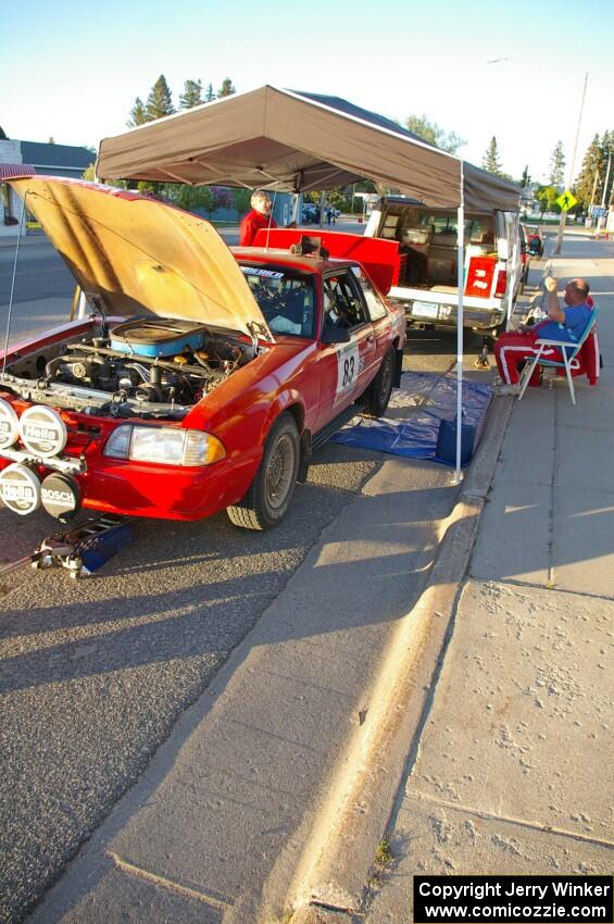 Mark Utecht / Rob Bohn Ford Mustang gets serviced in Akeley.