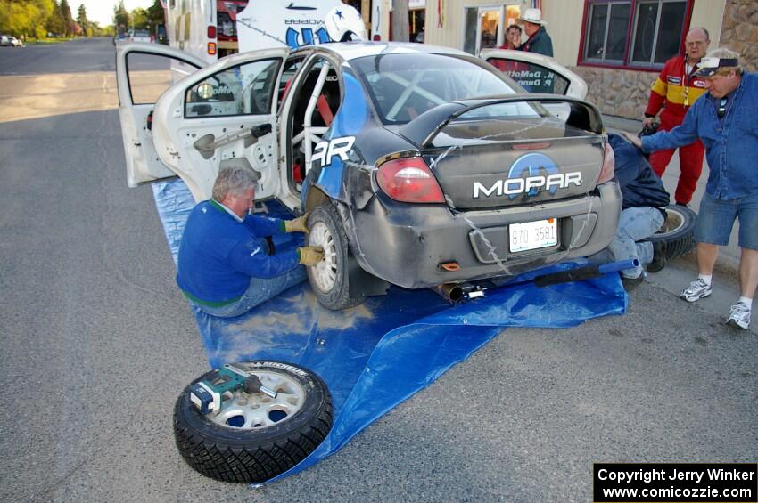 Paul Dunn / Kim DeMotte Dodge SRT-4 gets serviced in downtown Akeley (1).