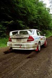 David Summerbell / Mike Fennell Mitubishi Lancer Evo IV at the start of the practice stage.