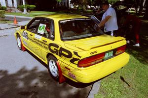 Bill Driegert / Hishin Shim Mitsubishi Galant VR-4 at the green before the rally.