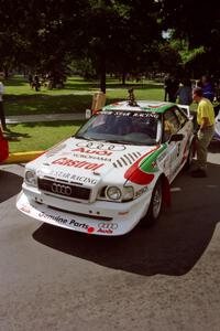Frank Sprongl / Dan Sprongl Audi S2 Quattro at the green before the rally.