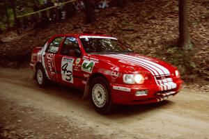 Mike Whitman / Paula Gibeault Ford Sierra Cosworth on SS2, Asaph Run.