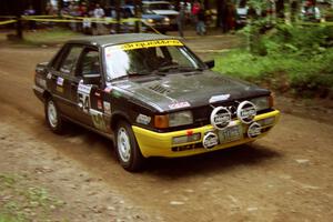 Mike Burke / Tony Lumino Audi 4000 Quattro on SS2, Asaph Run.