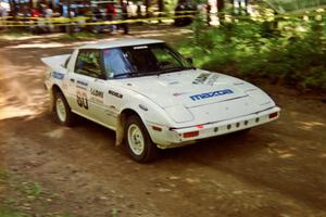 Ted Grzelak / Chris Plante Mazda RX-7 on SS2, Asaph Run.