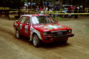 Carlos Arrieta, Sr. / Carlos Arrieta, Jr. Audi 4000S Quattro on SS2, Asaph Run.