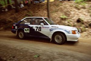 Patrick Lilly / Mark McAllister Ford Escort GT on SS2, Asaph Run.