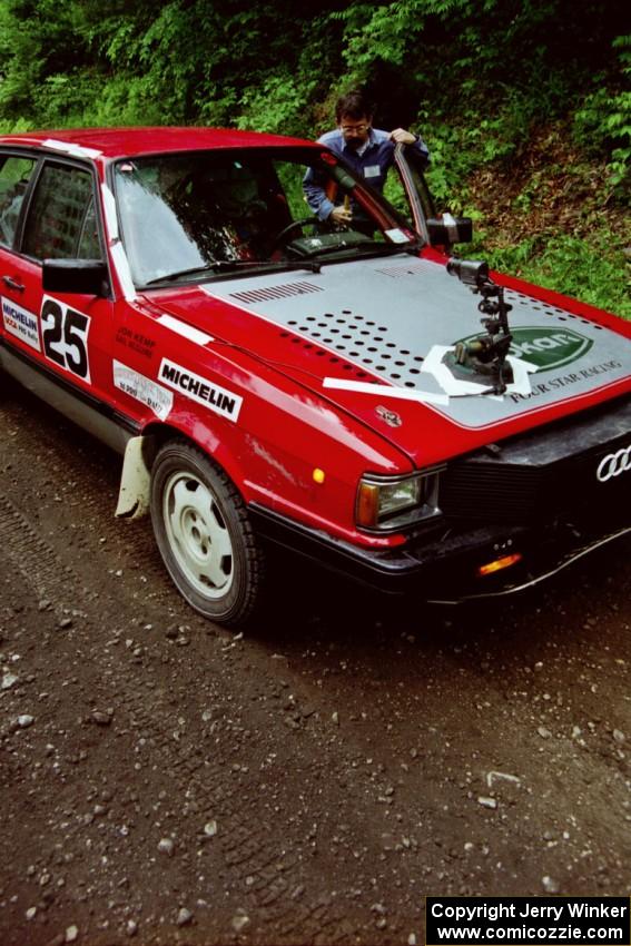 Jon Kemp / Gail McGuire Audi 4000 Quattro at the practice stage.