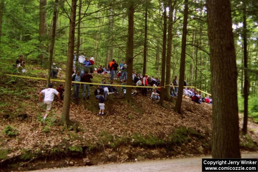 Spectators gather at SS2, Asaph Run.