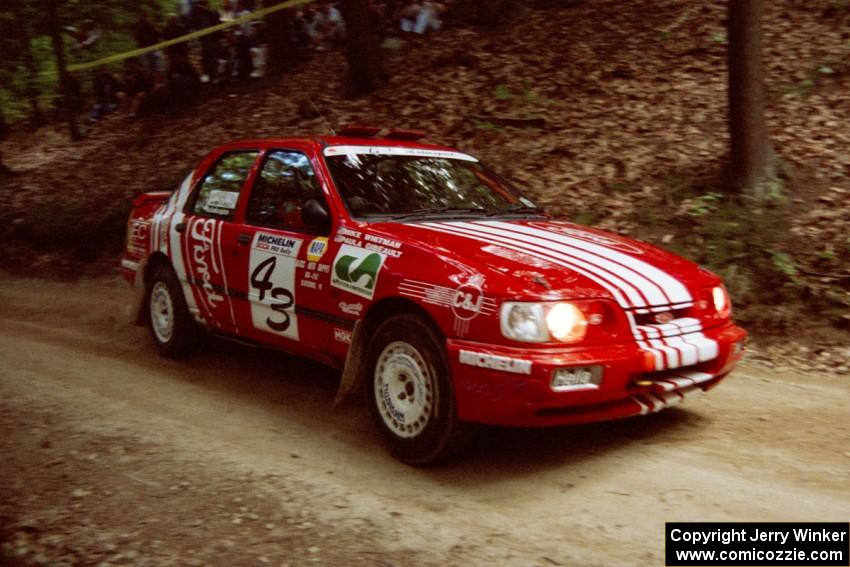 Mike Whitman / Paula Gibeault Ford Sierra Cosworth on SS2, Asaph Run.