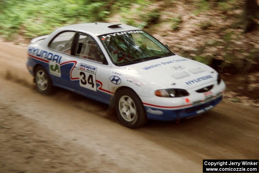 Noel Lawler / Charles Bradley Hyundai Elantra on SS2, Asaph Run.