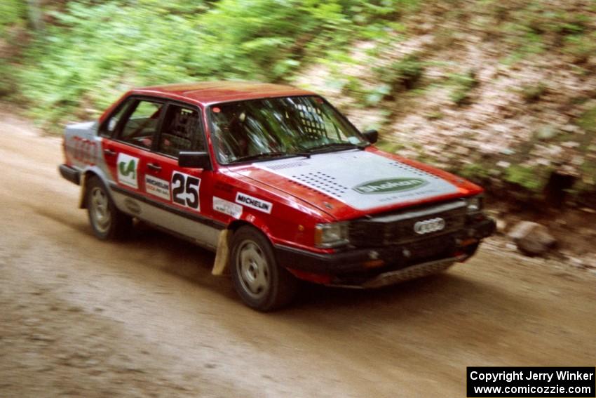 Jon Kemp / Gail McGuire Audi 4000 Quattro on SS2, Asaph Run.