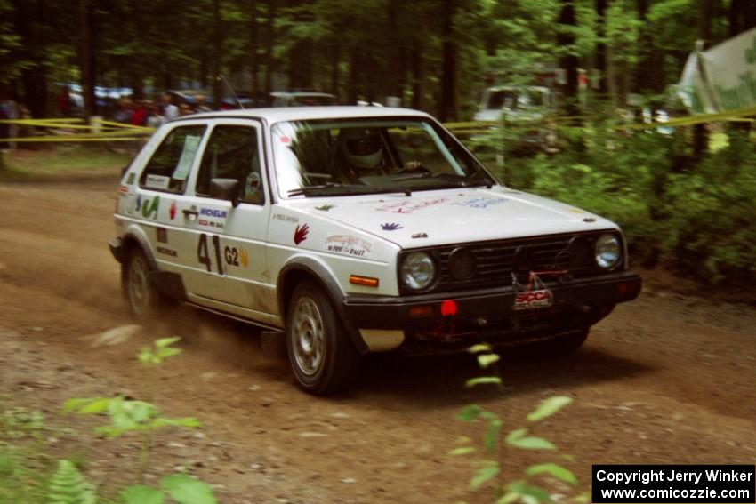 Wayne Prochaska / Annette Prochaska VW Golf on SS2, Asaph Run.