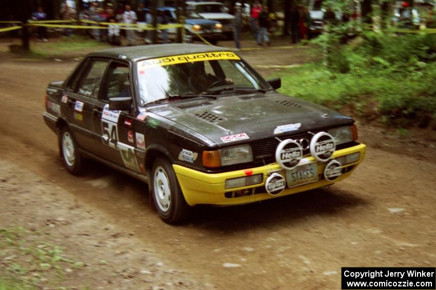 Mike Burke / Tony Lumino Audi 4000 Quattro on SS2, Asaph Run.