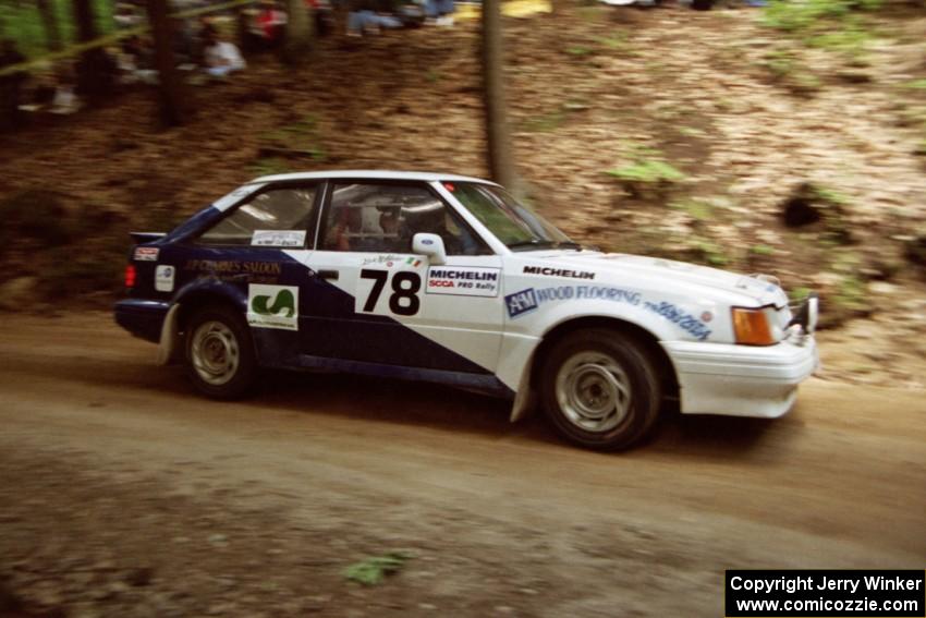 Patrick Lilly / Mark McAllister Ford Escort GT on SS2, Asaph Run.