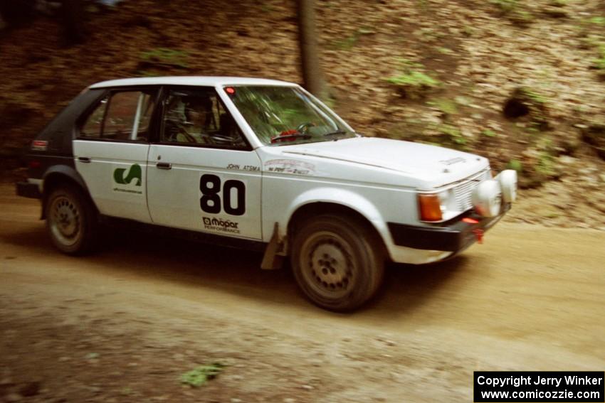 Marv Lummen / John Atsma Dodge Omni on SS2, Asaph Run.