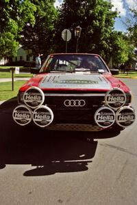 Jon Kemp / Gail McGuire Audi 4000 Quattro at the green during the midday break