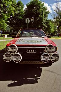 Jon Kemp / Gail McGuire Audi 4000 Quattro at the green during the midday break