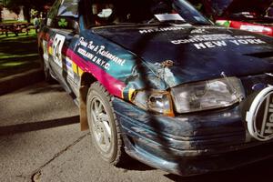 Padraig Purcell / Michael O'Sullivan Ford Escort GT sports some fresh damage