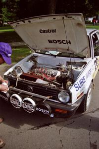 Engine bay of the Jon Nichols / Mick Koch VW GTI