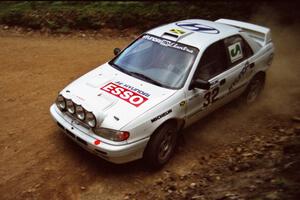 Dean Panton / David Watkins Hyundai Elantra at a 90-left on SS7, Wilson Run I.