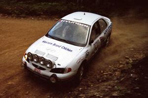 Noel Lawler / Charles Bradley Hyundai Elantra at a 90-left on SS7, Wilson Run I.