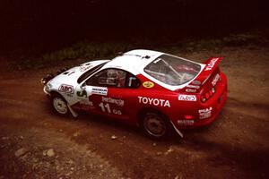 Ralph Kosmides / Joe Noyes Toyota Supra at a 90-left on SS7, Wilson Run I.