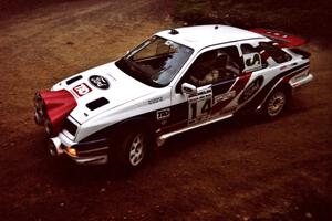 Garen Shrader / Doc Shrader Ford Sierra Cosworth at a 90-left on SS7, Wilson Run I.