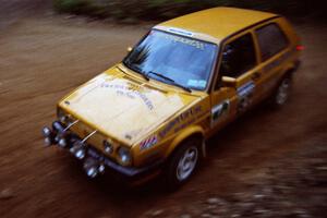 Damien Hynds / Jimmy McGrath VW GTI at a 90-left on SS7, Wilson Run I.