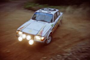 Bill Malik / Christian Edstrom Volvo 240 at a 90-left on SS7, Wilson Run I.