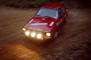 James Kuhn, Jr. / Jennifer Logel Audi 4000 Quattro at a 90-left on SS7, Wilson Run I.