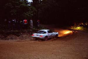 Craig Kazmierczak / Diane Sargent Mazda RX-7 at a 90-left on SS7, Wilson Run I.