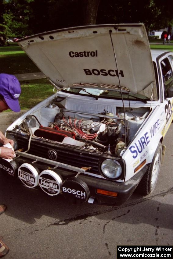 Engine bay of the Jon Nichols / Mick Koch VW GTI