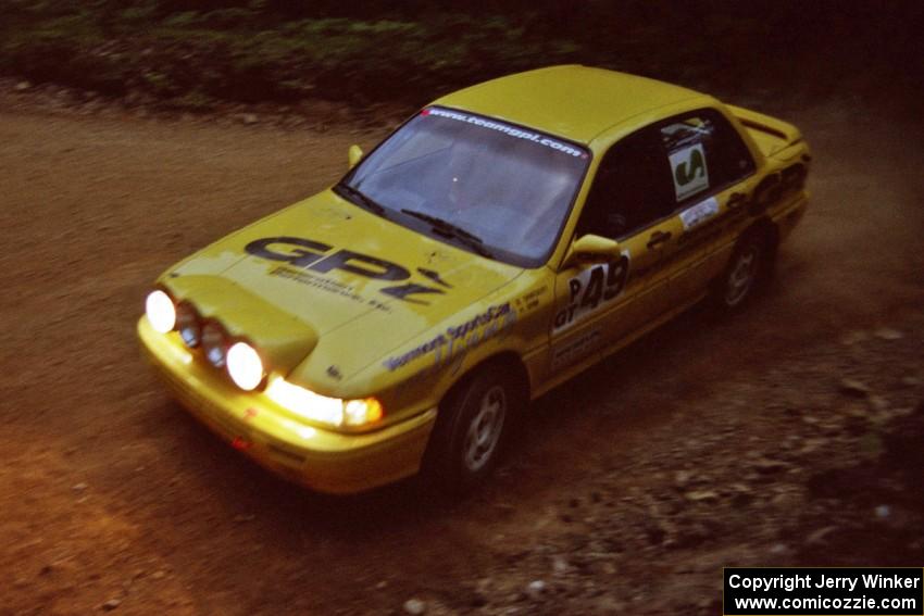 Bill Driegert / Hishin Shim Mitsubishi Galant VR-4 at a 90-left on SS7, Wilson Run I.