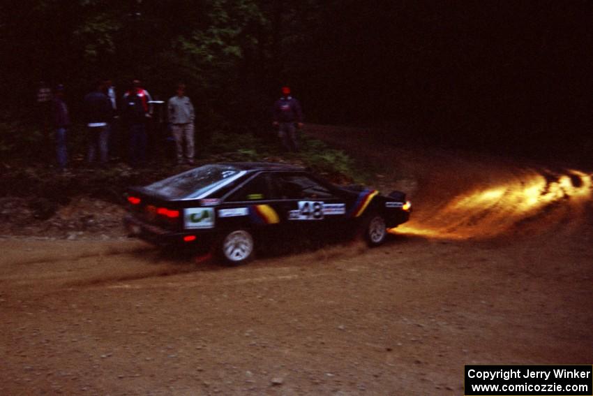 Scott Kreisler / Keith Kreisler Nissan 200SX at a 90-left on SS7, Wilson Run I.