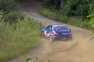 Otis Dimiters / Alan Ockwell were ditch-hooking more than just a little bit on the practice stage in their Subaru WRX STi.