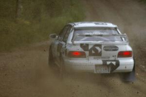 Matt Iorio / Ole Holter blast down Anchor-Mattson Rd. at speed in their Subaru Impreza.