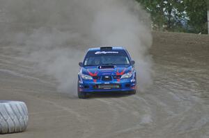 Otis Dimiters / Alan Ockwell were flying on the SS1 Bemidji Speedway stage with their new Subaru WRX STi.